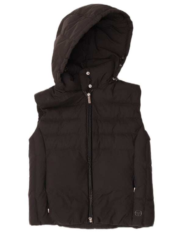 Sergio Tacchini Chaleco acolchado con capucha para mujer IT 44 Medium Black