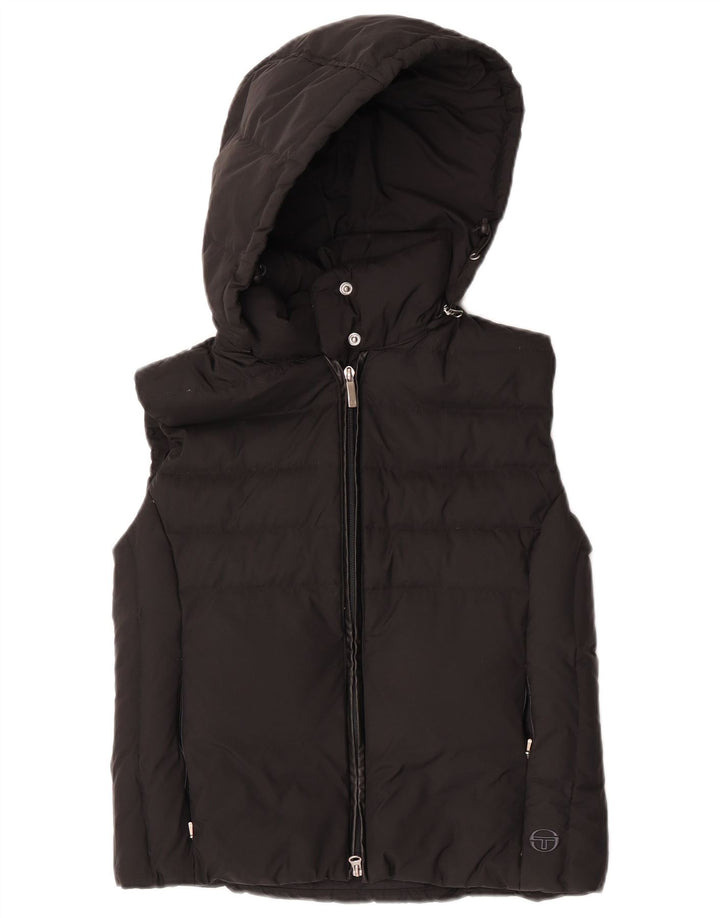 Sergio Tacchini Chaleco acolchado con capucha para mujer IT 44 Medium Black