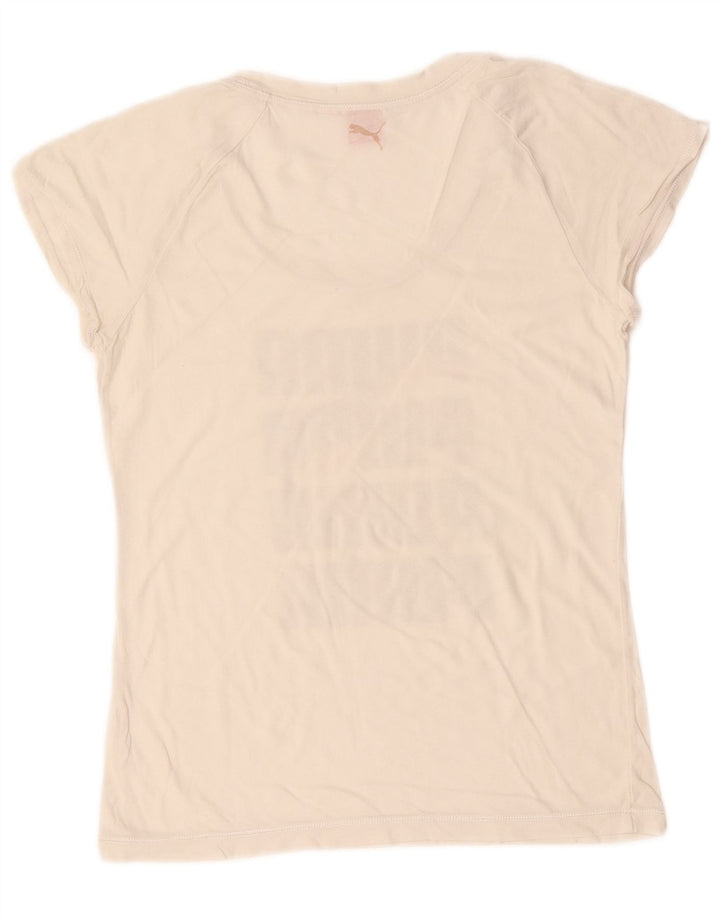 Puma Camiseta gráfica para mujer Top UK 12 Medium White