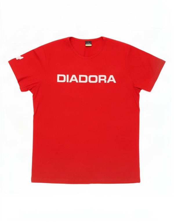 Diadora Mujer Camiseta Gráfica Top ES 40 XL Algodón Rojo