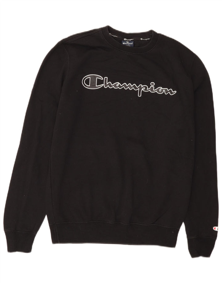 Champion Sudadera Gráfica para Hombre Jersey Pequeño De Algodón Negro
