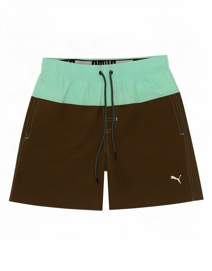 Puma Bañador con estampado gráfico para hombre XS Caqui Colorblock Poliéster