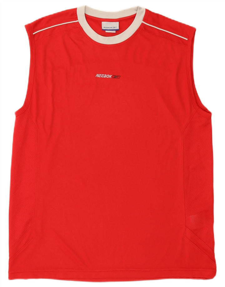 Reebok Hombre Chaleco Top Medio Rojo Poliéster