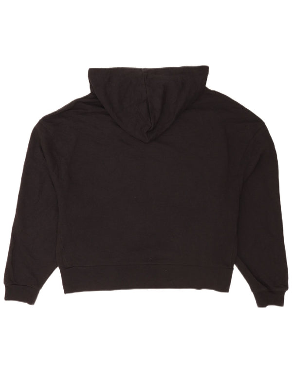 Dkny - Sudadera con capucha para mujer, diseño gráfico, talla grande, algodón negro, talla 10
