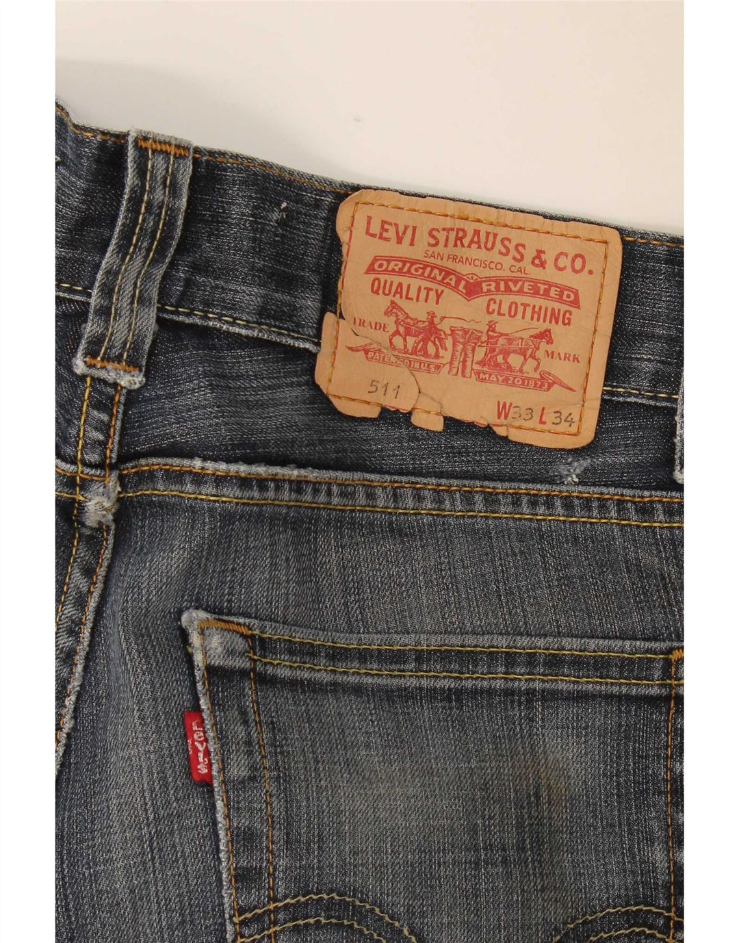 Levi's Mujer 511 Slim Jeans W33 L34 Algodón Azul Marino