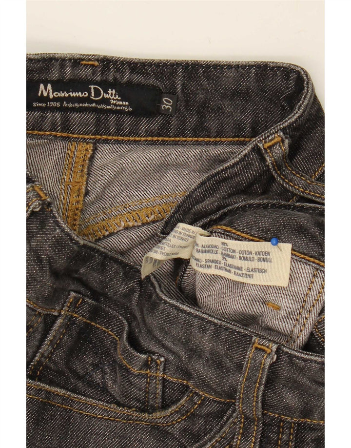 Jeans Rectos Massimo Dutti Mujer W30 L30 Gris Algodón