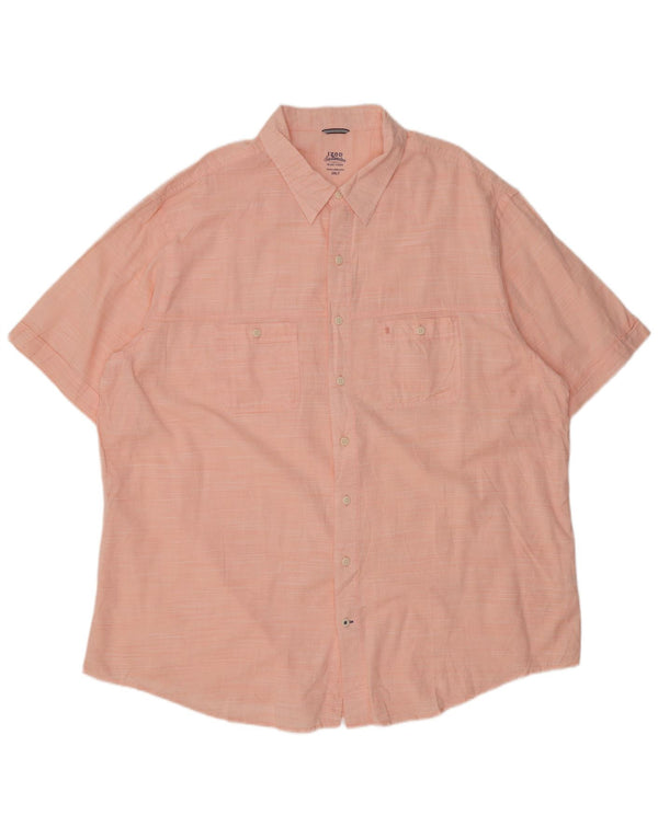 IZOD Camisa de manga corta de agua salada para hombre 2XL Algodón a rayas rosa