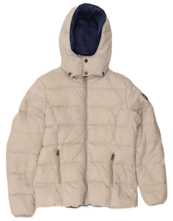 Best Company Chaqueta acolchada con capucha para mujer UK 44 Medium White Nylon