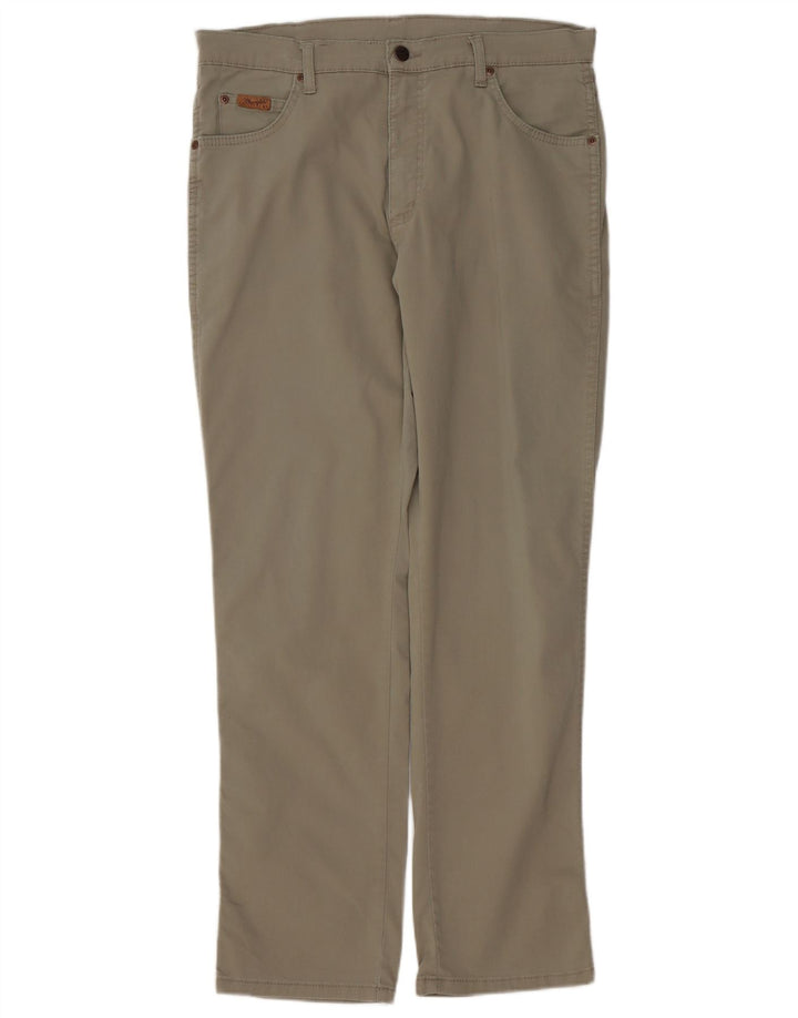 WRANGLER Pantalones casuales rectos Texas para hombre W34 L30 Algodón caqui