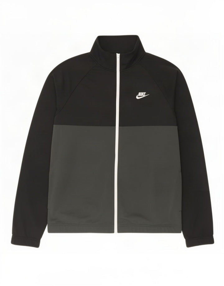 Nike - Chaqueta de chándal para hombre, color negro medio, poliéster con bloques de color