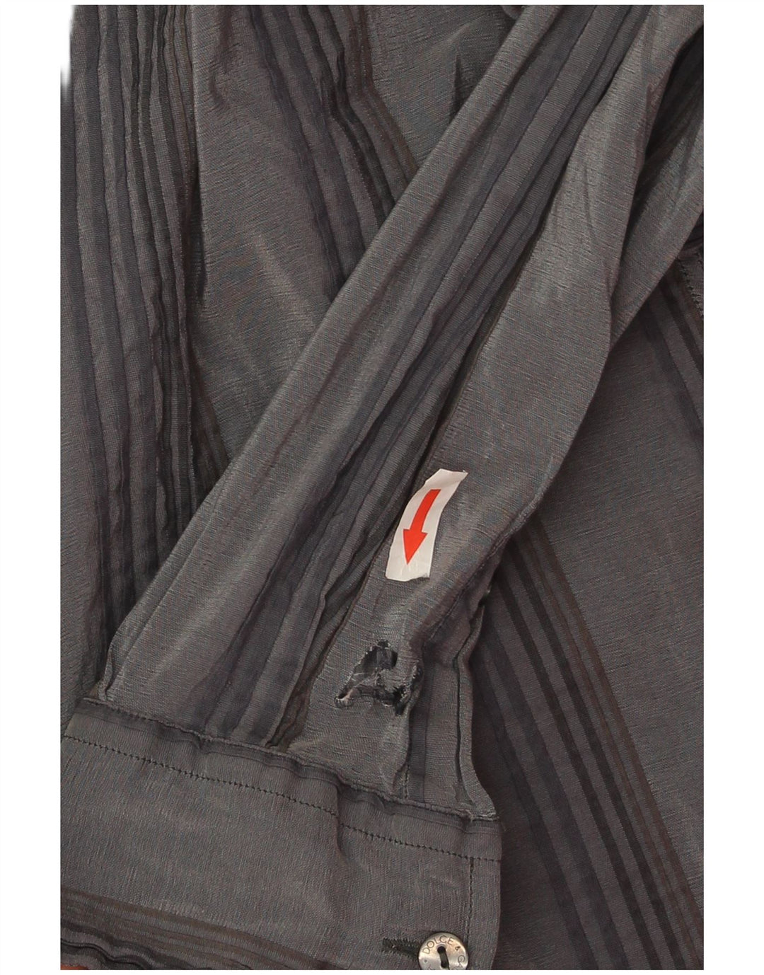 Dolce & Gabbana Camisa Hombre Talla 16 41 Rayas Gris Grande