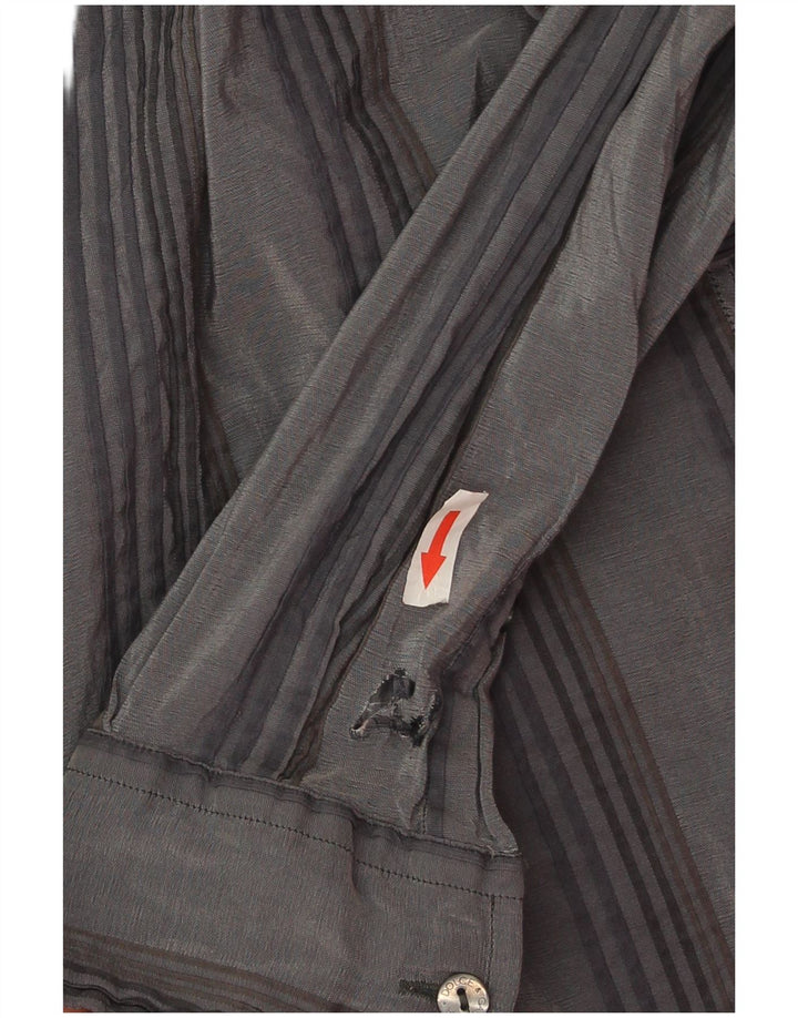 Dolce & Gabbana Camisa Hombre Talla 16 41 Rayas Gris Grande