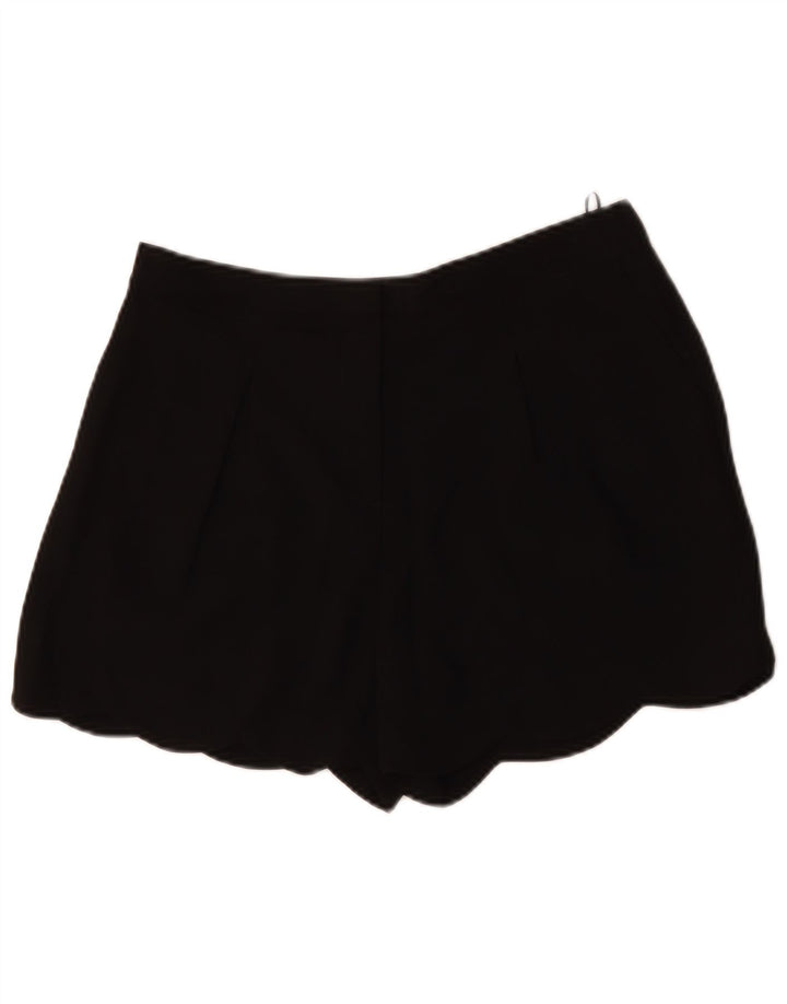 OASIS Pantalones cortos chinos de cintura alta para mujer UK 12 Medium W32 Poliéster negro