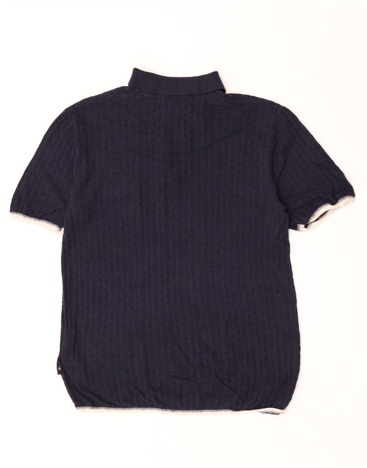 Ted Baker - Jersey para hombre con cuello polo, talla 3, mediano, azul marino