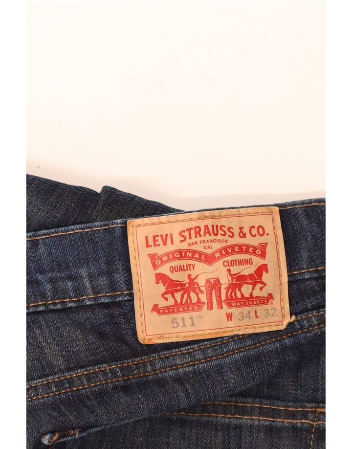 Levi's Hombre 511 Slim Jeans W34 L32 Algodón Azul Marino