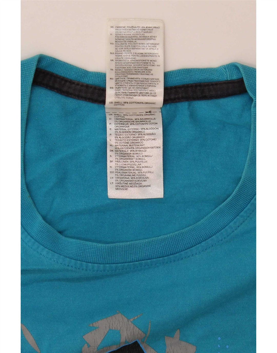 Adidas Hombre Camiseta Gráfica Top Algodón Azul Medio