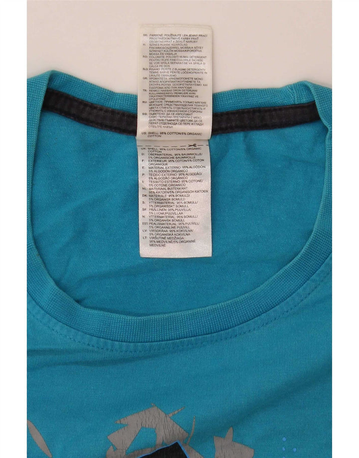 Adidas Hombre Camiseta Gráfica Top Algodón Azul Medio