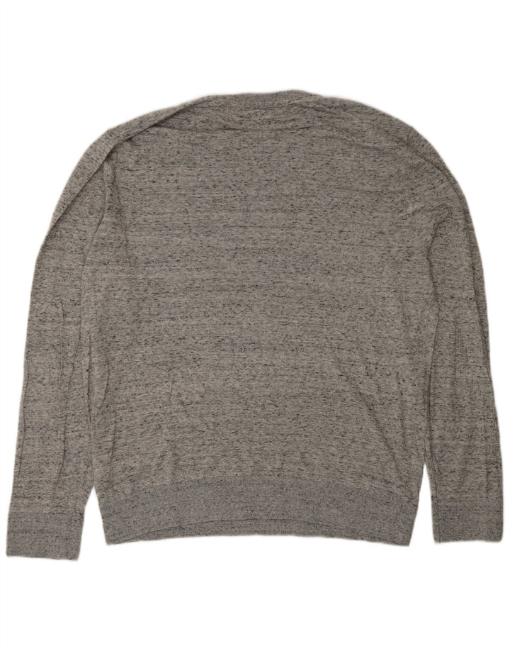 Jersey de cuello redondo para hombre Gap de algodón moteado gris grande