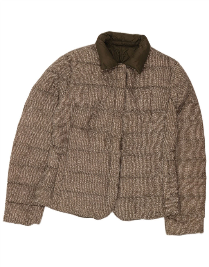 Benetton Chaqueta Acolchada Reversible Mujer UK 46 Large Poliamida Verde