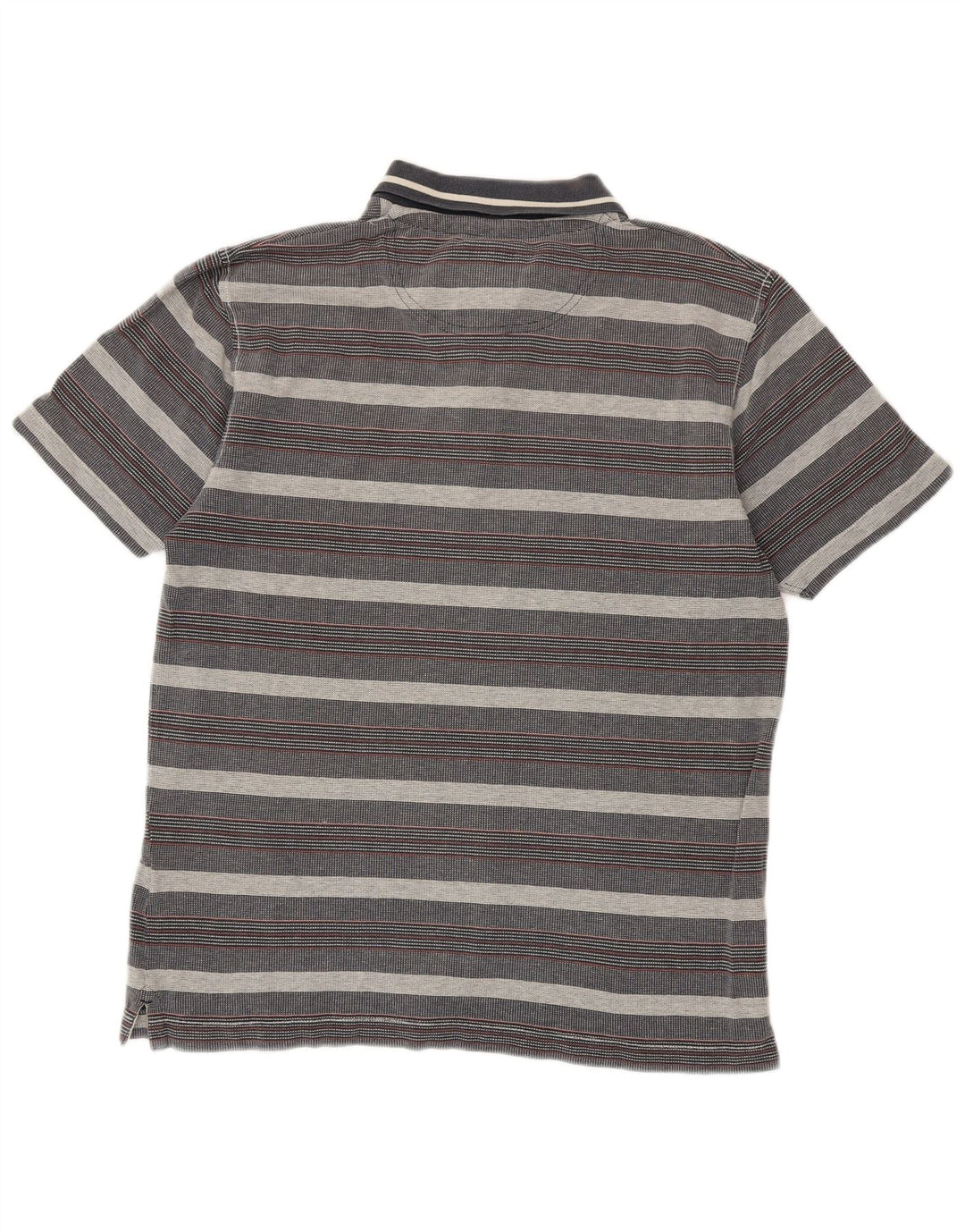 Polo de hombre Fat Face de algodón a rayas en gris medio