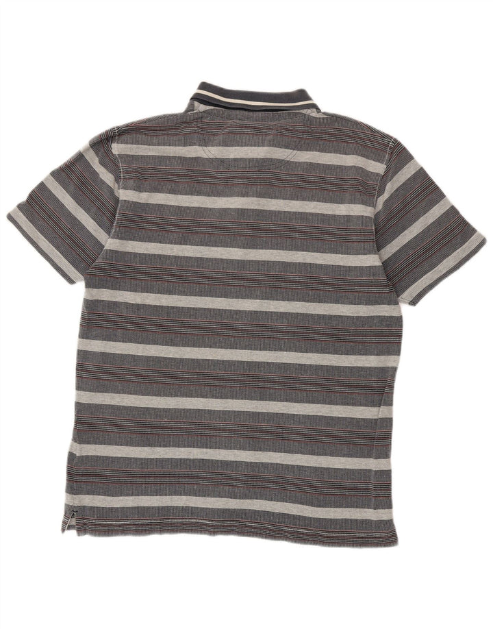 Polo de hombre Fat Face de algodón a rayas en gris medio