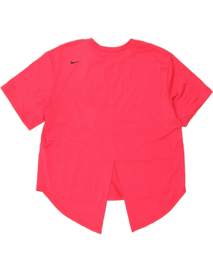 NIKE Womens Dri Fit Graphic T-Shirt Top UK 14 Medium Pink Polyester Vintage Nike and Second-Hand Nike from Messina Hembry 