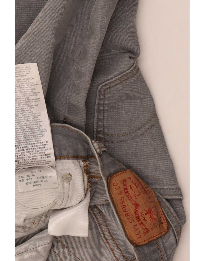 Levi's Hombre 511 Slim Jeans W31 L27 Algodón Gris