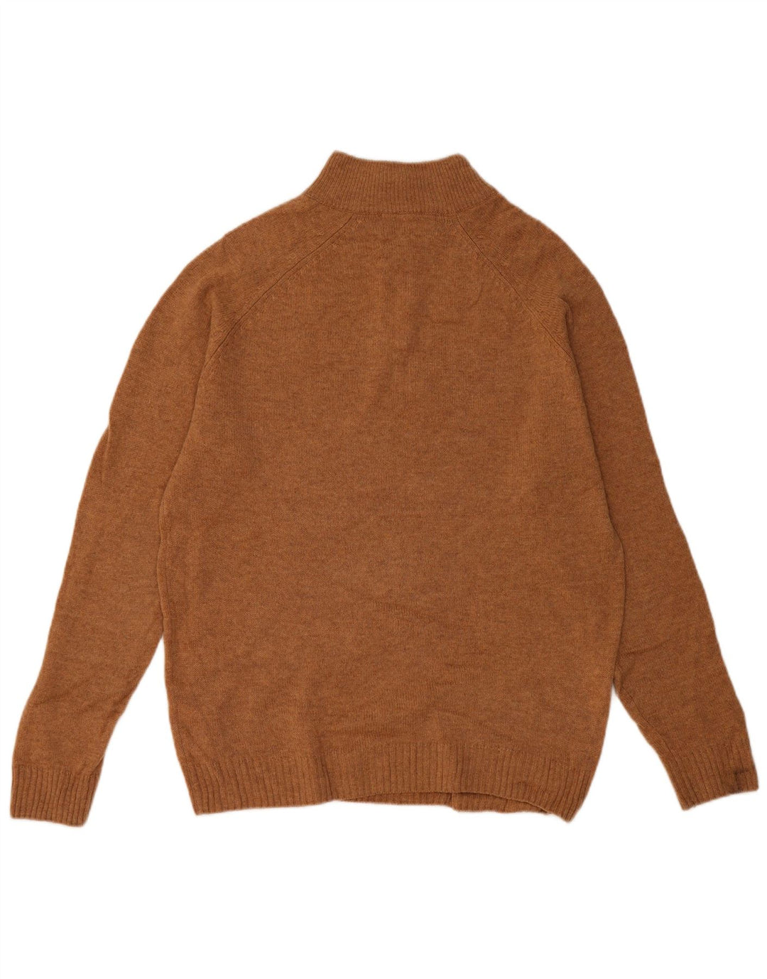 MARKS & SPENCER Mens Regular Fit Zip Neck Jumper Sweater Medium Brown