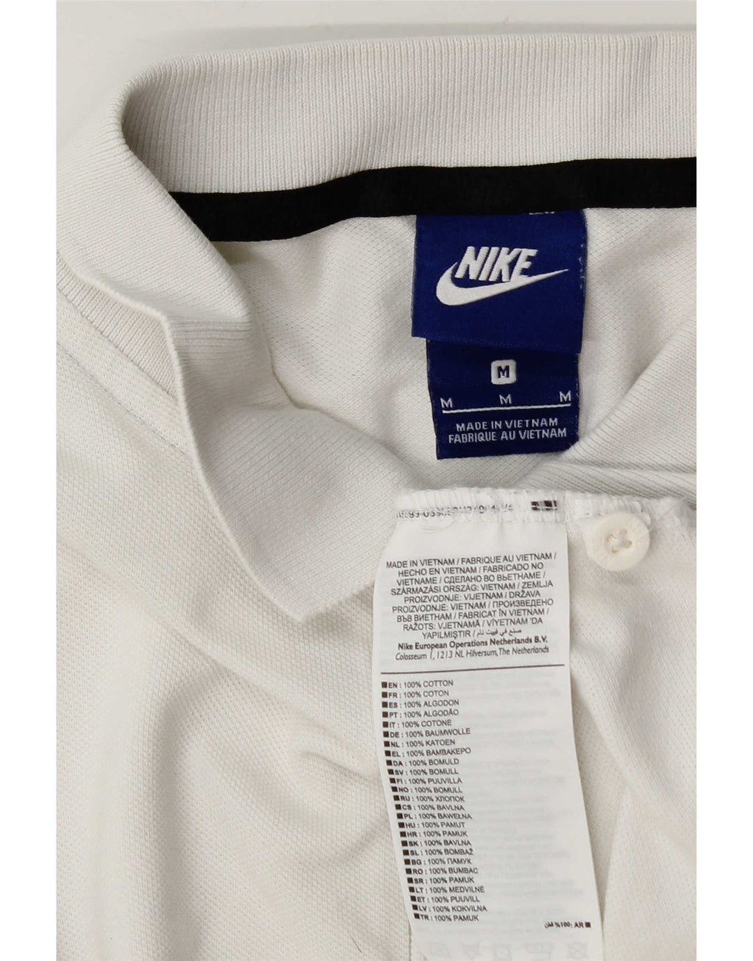 Polo Nike Hombre Algodón Blanco Mediano