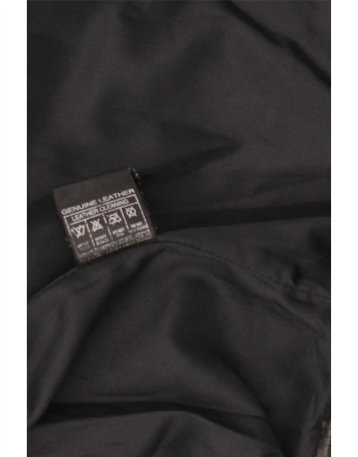 Vintage hombres bombardero chaqueta de cuero Reino Unido 36 pequeño negro