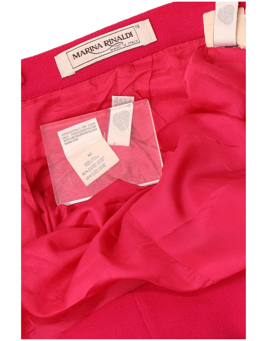Marina Rinaldi Conjunto de falda de 2 piezas con 5 botones para mujer, talla 19, pequeña, W32, color rosa