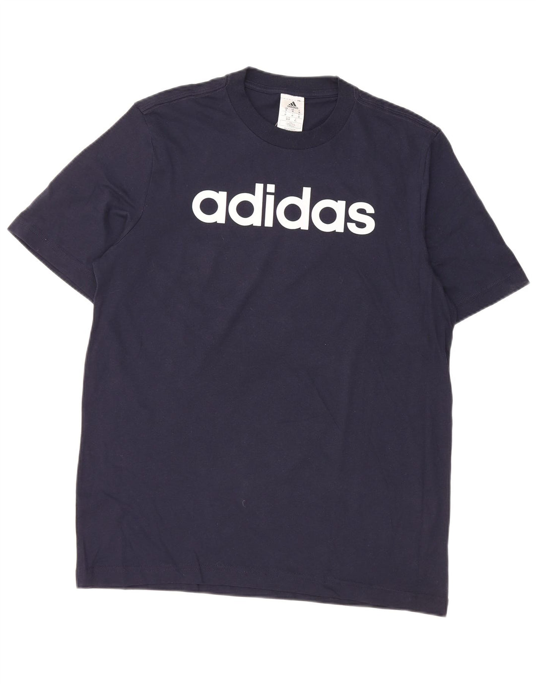 Adidas Hombre Camiseta Gráfica Top Medio Azul Marino Algodón