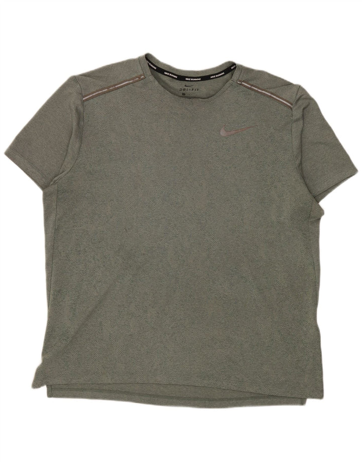 Nike - Camiseta Dri Fit para hombre, talla grande, poliéster verde