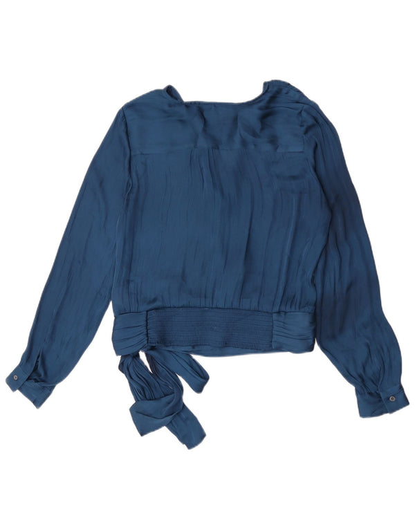Banana Republic Blusa para Mujer con Lazo Frontal UK 10 Small Azul Marino