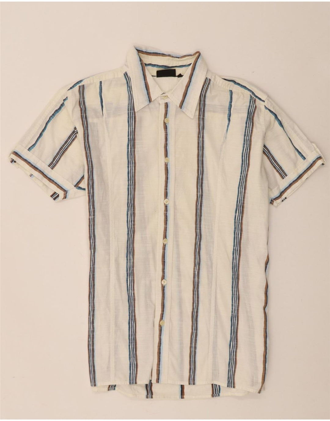 Lee Camisa De Manga Corta Para Hombre De Algodón A Rayas Blancas Grande