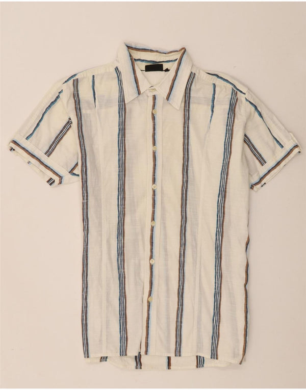 Lee Camisa De Manga Corta Para Hombre De Algodón A Rayas Blancas Grande