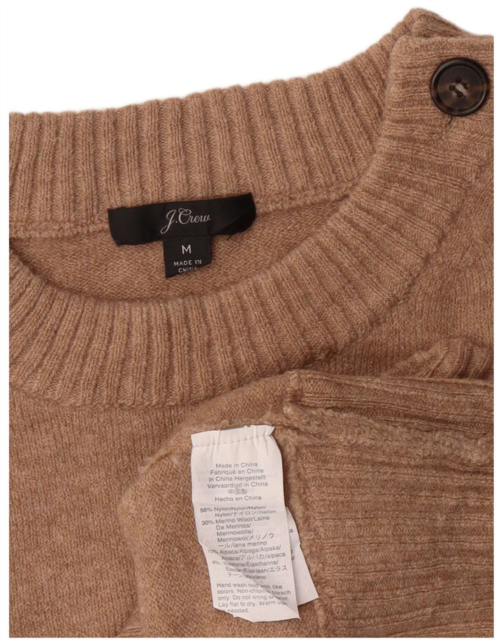 J. CREW Suéter tipo jersey con cuello redondo para mujer UK 44 Nylon marrón medio