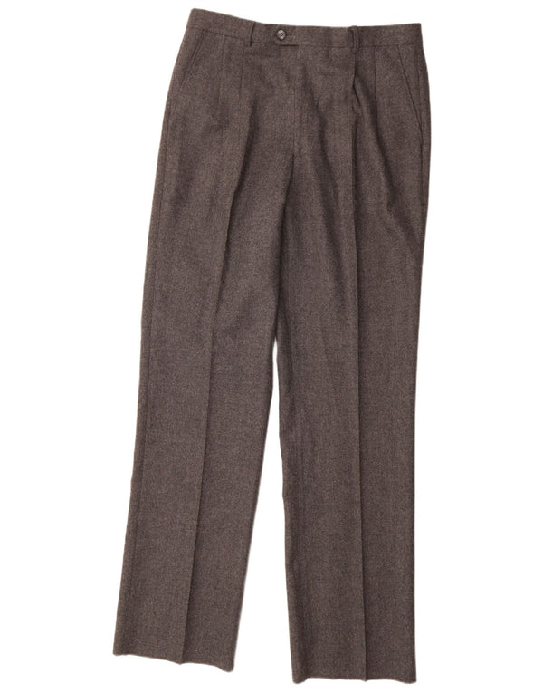 Marzotto Pantalón de traje con pinzas para hombre IT 48 Medium W32 L34 Lana gris