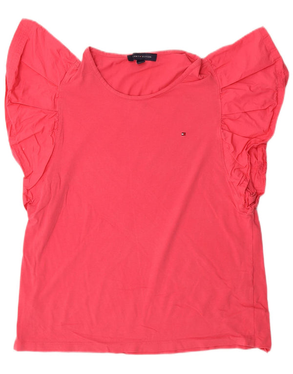 TOMMY HILFIGER Blusa con alas de murciélago para mujer UK 44 Grande Algodón rosa