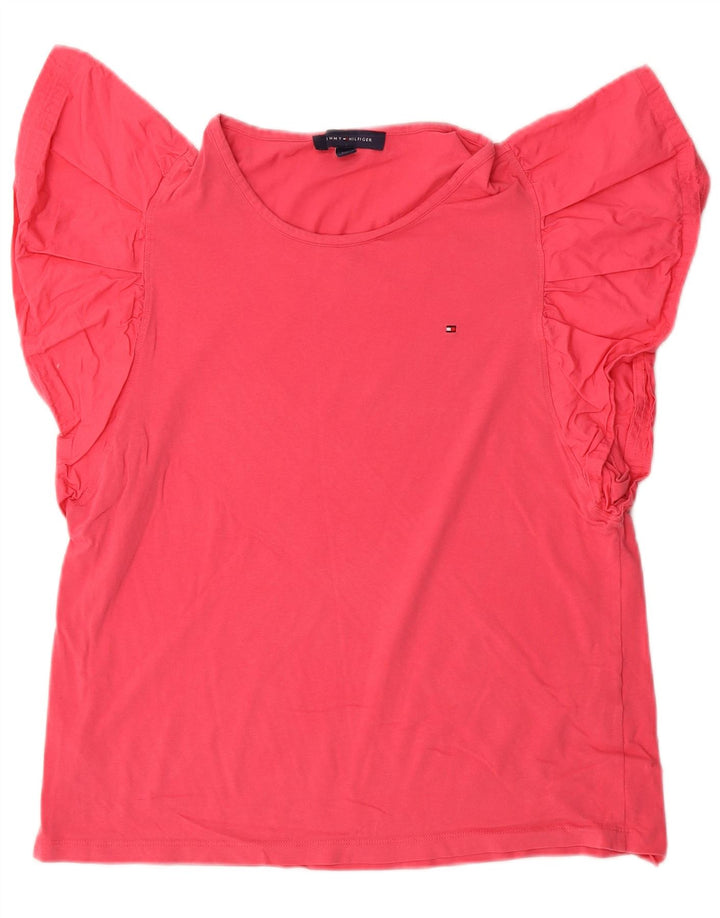 TOMMY HILFIGER Blusa con alas de murciélago para mujer UK 44 Grande Algodón rosa