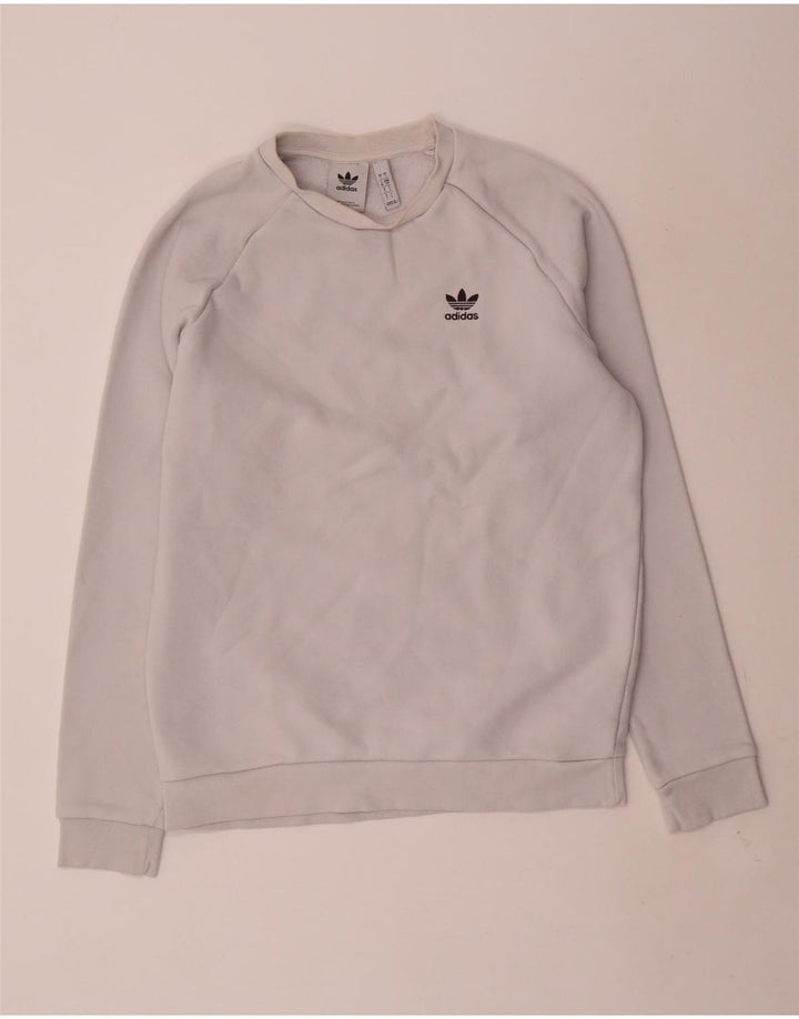 ADIDAS Hombre Sudadera Jumper Pequeño Algodón Blanco