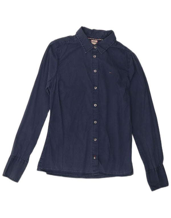 Tommy Hilfiger Camisa de corte clásico para mujer UK 12 Medium Azul marino Algodón