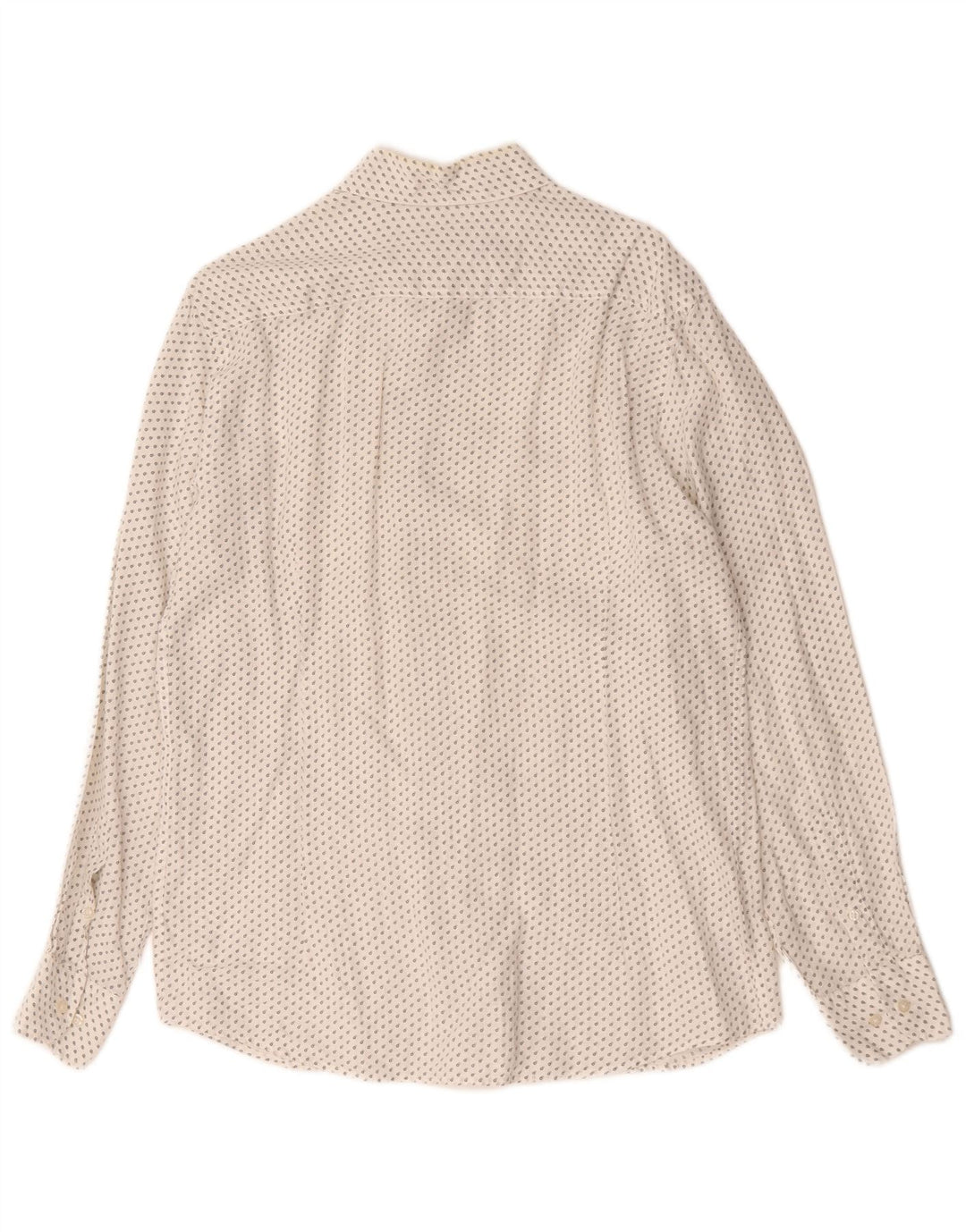 Camisa Massimo Dutti Hombre Mediana Lino Lunares Blanco