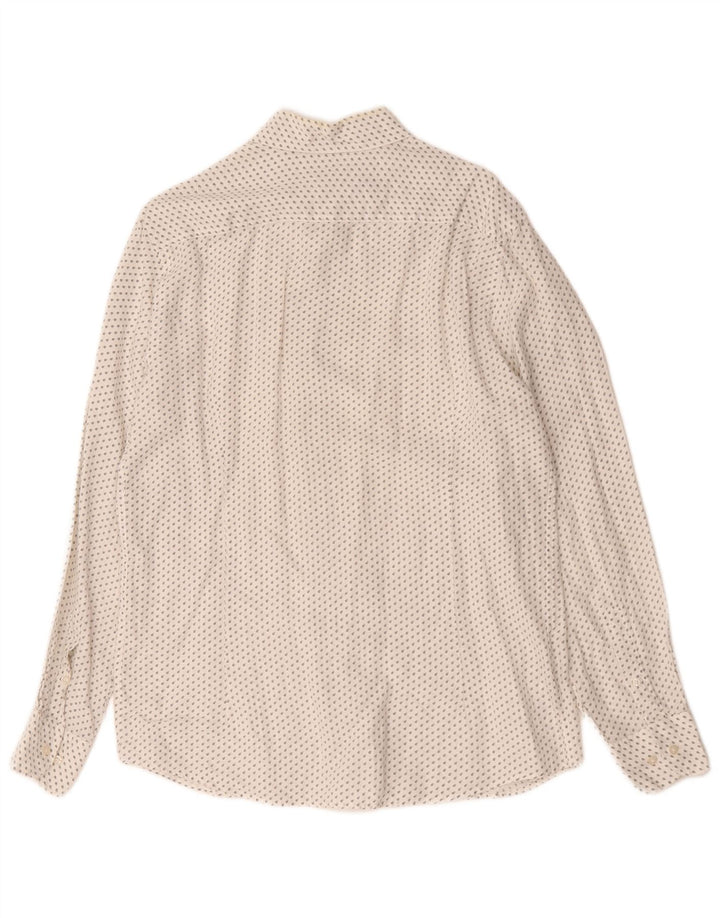 Camisa Massimo Dutti Hombre Mediana Lino Lunares Blanco