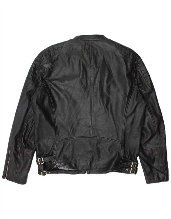 Conbipel Chaqueta motera de cuero para hombre IT 54 XL Cuero negro