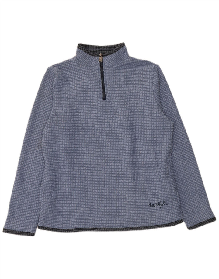 Weird Fish Jersey de forro polar con cuello y cremallera para mujer, talla 40, poliéster azul grande