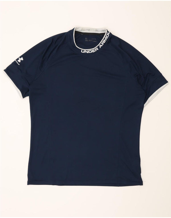 Under Armour Camiseta estampada Heat Gear para hombre Top XL Poliéster azul marino