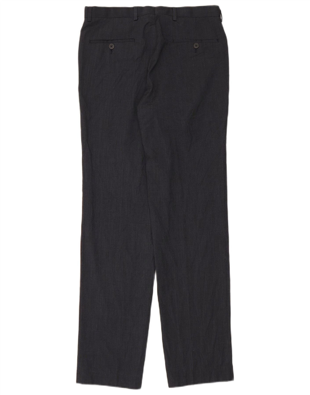 Marks & Spencer Pantalón de traje recto para hombre W30 L33 Poliéster azul marino