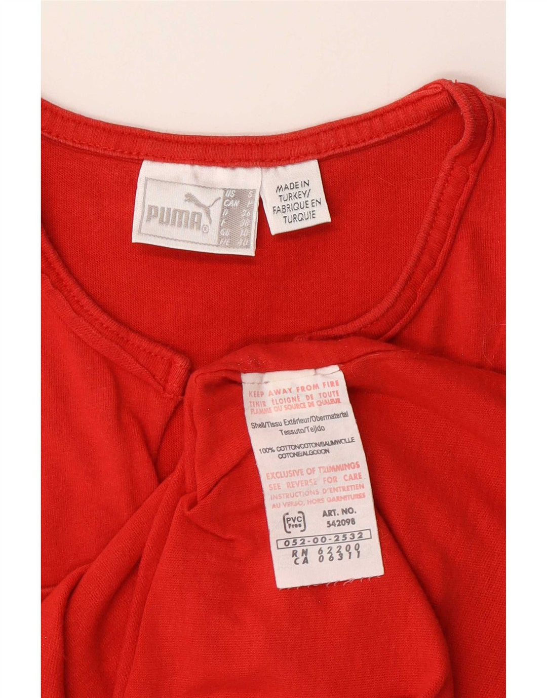 Puma Mujer Gráfico Chaleco Top UK 10 Pequeño Algodón Rojo
