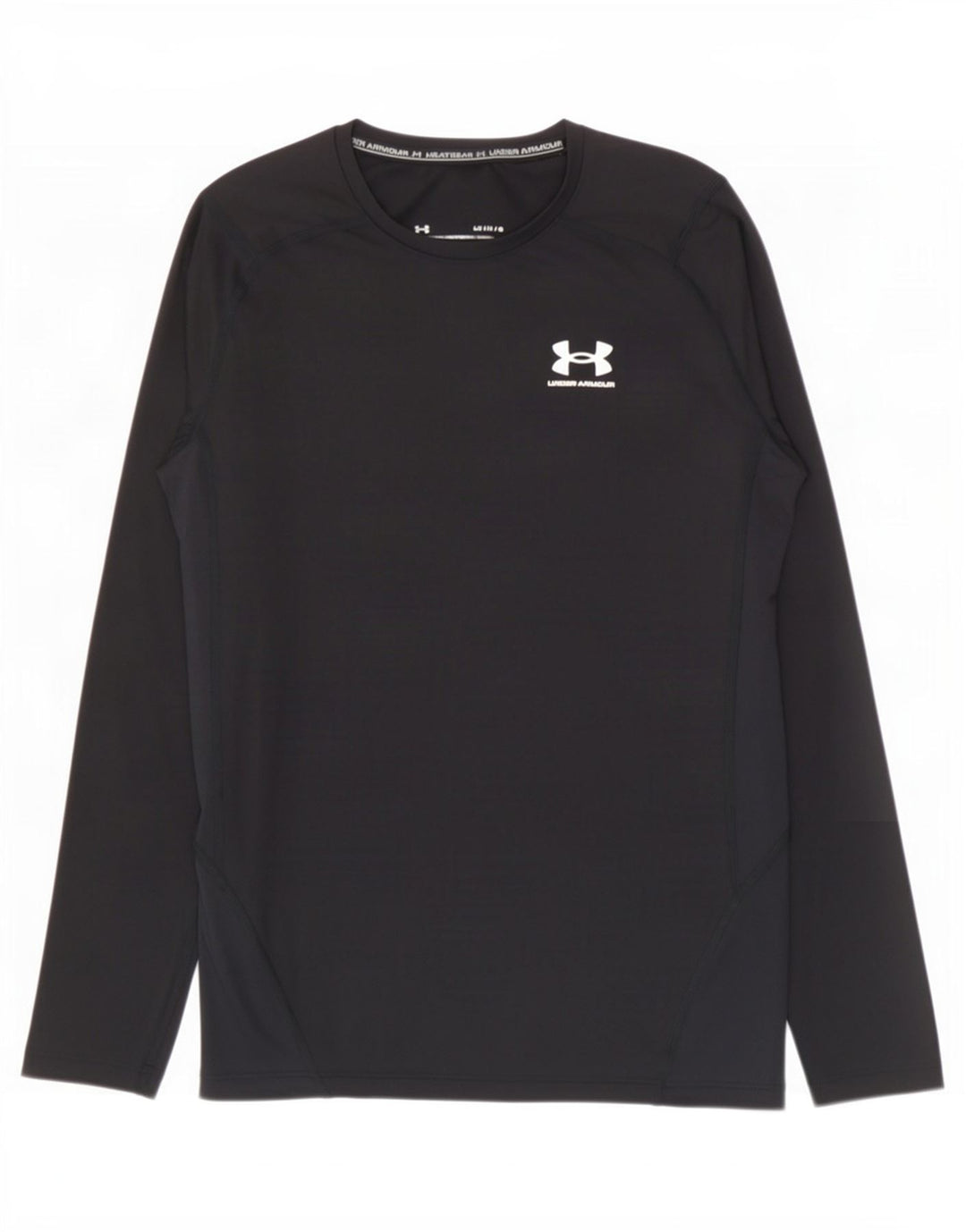 Under Armour Camiseta Heat Gear para hombre de manga larga, poliéster negro grande
